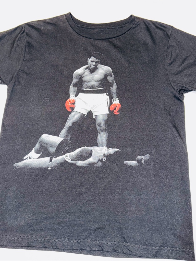 Graphic Boxing Champion Tee In Black With Red Accents Muhammad Ali